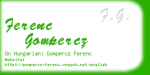 ferenc gompercz business card